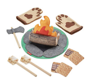 Fisher Price S'more Fun Campfire Playset Fire Log Marshmallows Axe Pretend NEW
