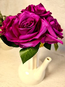 Large Maria Rose Bouquet | Cerise | Artificial Fake | Silk Flowers | Wedding - Picture 1 of 4