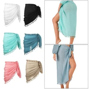 Baumwolle Strand Sarong Coverups Long Swim Pareo Kurze Tassen For Womens|Girls - Bild 1 von 14