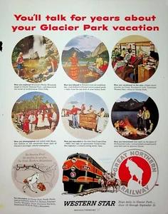 Original Railroad & Trains ADs: you'll talk for years about your Glacier Park V. - Picture 1 of 2