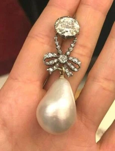 Kubische Zirkonia inspirierte Marie Antoinette Band Schleife Brosche 925 Sterlingsilber - Bild 1 von 7