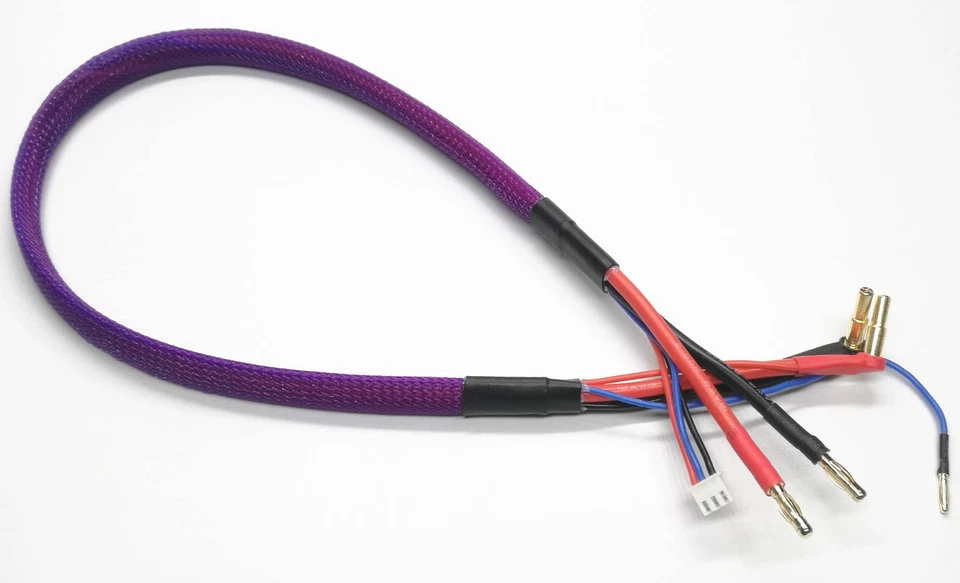 Arnés de cables de carga 24 pulgadas 2 pies 1s 2s LiPo RC 4mm/5mm balas colores  Foto 1 de 1