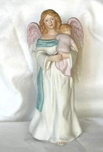Home Interiors Figurine Angel & Baby White Gown #1434 - Picture 1 of 3