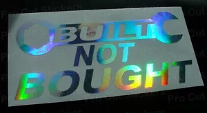 Construido No comprado Plata Holograma Neo Chrome divertido Novedad Pegatina Calcomanía JDM DUB - Imagen 1 de 3
