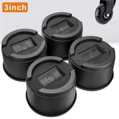 3 inch Round Bed Risers for Castor Wheels Anti Slip Furniture Chair Raisers