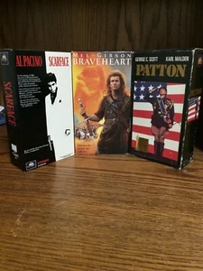 VHS Movie Lot - Scarface - Braveheart - Patton - Picture 1 of 3