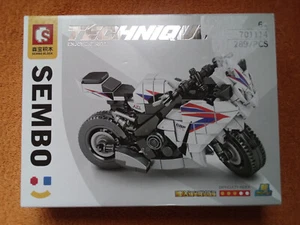 BRAND NEW w/ BOX! White Motorcycle building blocks--standard size bricks! - Picture 1 of 4