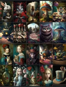 20 Alice In Wonderland Set Tags Junk Journal Scrapbook USA Seller - Picture 1 of 1