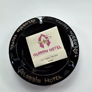 Vintage Aladdin Hotel Casino Las Vegas Nevada Glas Aschenbecher & Streichhölzer 1544 - Bild 1 von 9