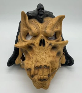 WARRIOR SKULL Mask Hood HALLOWEEN Costume Cinema Secrets Vintage 1986 - Picture 1 of 10