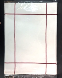 The Pampered Chef White & Cranberry Windowpane Placemats Set of 2 NEW 2192 NIP - Picture 1 of 5