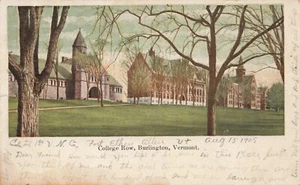 Postcard Private Mailing Card College Row Burlington Vermont VT 1905 - Picture 1 of 2