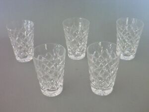 Waterford Crystal Tyrone - 5 Cut Glasses - 5 oz Flat Tumblers - 9.25 cm