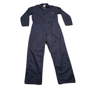Dickies Mens Sz Large Reg Navy Deluxe Blended  Workwear Jumpsuit Coveralls - Picture 1 of 8