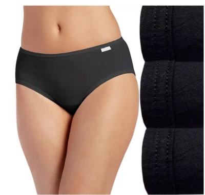 Women's Jockey 3-Pack Hipsters (Black Color) 100% Cotton Comfort Underwear - Image 1 of 3