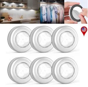6× Touch Push On/Off Light Self-Stick On Click Battery Operated Lights Tap Light - Picture 1 of 15