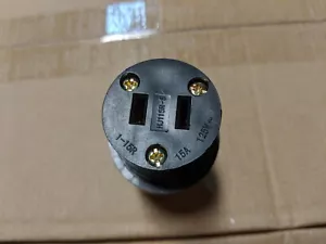 Connettore cavo gomma nero resistente 15A 125V 2 poli 2 fili NEMA 1-15R - Foto 1 di 4