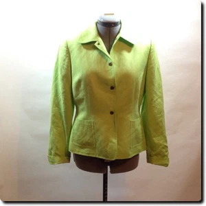 Tahari - Arthur S Levine Snap Front Green Blazers Petite 6 - Picture 1 of 5