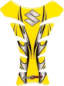 TANK PAD YELLOW & SILVER GRAPHIC MOTORCYCLE TANK PAD PROTECTOR SUZUKI  BUSA GSXR - Bild 1 von 1