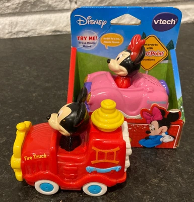 Vtech Go!Go! Smart Wheels Minnie convertible NIP, Mickey Mouse fire truck WORKS - Image 1 of 4