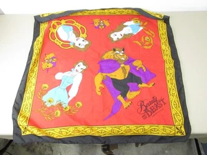 Vintage Beauty & the Beast Bandana Handkerchief Scarf Belle Beast 27.5"x27.5" - Picture 1 of 6