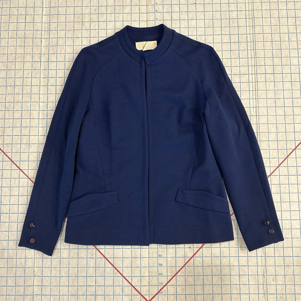 Vintage 60s 70s Pendleton Blue Wool Skirt and Blazer Suit Set Size 12 Hook Loop - Image 1 of 4