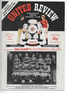 Manchester United v Arsenal 1982/83 League Cup Semi-Final 2nd Leg + Munich Supp. - Picture 1 of 2