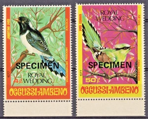 Ocussi-Ambeno 1981 Royal Wedding Charles & Diana-Birds-Set (2) SPECIMEN MNH - Picture 1 of 2