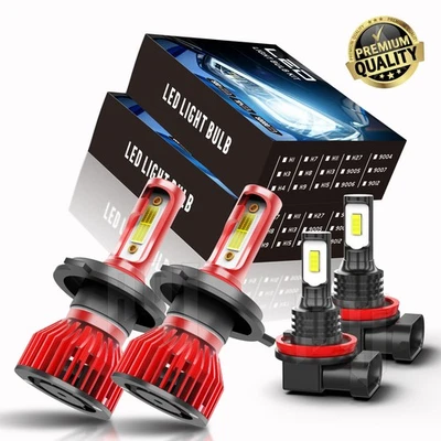 For Suzuki S-Cross 2015-2019-4X WHIte H4+H11 LED Headlight+Fog Light Bulbs Kit - Imagem 1 de 4