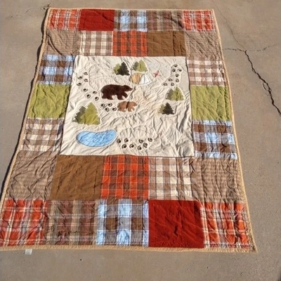 Edredón Woolrich Kids Big Bear campamento campamento edredón 59x81 ropa de cama doble Foto 1 de 4