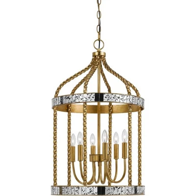 Pingente de madeira Glenwood CAL Lighting & Accessories FX-3599-6 - Imagem 1 de 2