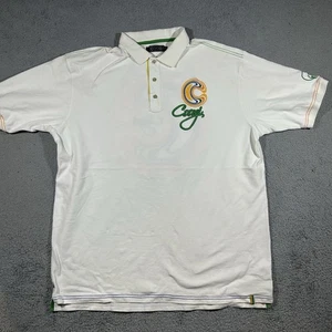 Y2k COOGI Mens Polo Shirt Size 4XL Embroider Logo Multicolor White #1061 - Picture 1 of 8