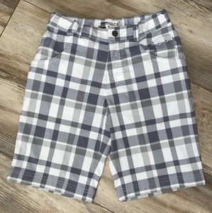 Nike Youth Golf Dri-Fit Gray Plaid Shorts Size Small Adjustable Waist - Picture 1 of 6