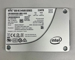 SSDSC2KB038T7 Intel DC S4500 Series 3.84TB 6G SATA 2.5'' SFF SSD - 70-80% Health - Picture 1 of 2