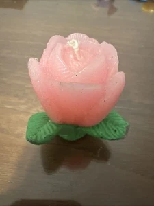 Vintage Decorative Pink Flower Wax Candle - Picture 1 of 5
