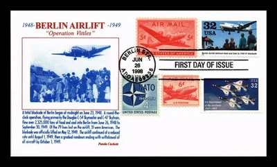 DR JIM STAMPS US COVER WWII BERLIN AIRLIFT FDC COMBO PANDA THERMOGRAPHED - Image 1 of 2