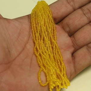 5 Bunch of Preciosa Seed Bead Strings Trans Green - Picture 1 of 20