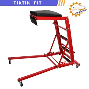 Foldable &Adjustable Height Rolling Topside Creeper Mechanic Vehicle Repair Seat - Picture 1 of 11