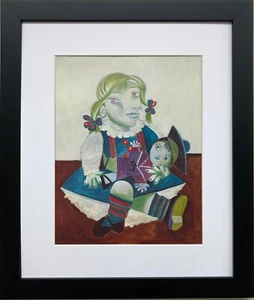 Pablo Picasso "Portrait of Maya with Her Doll '38" FRAMED Art Print Cubism Spain - Picture 1 of 3