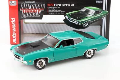 1:18 Auto Mondo 1970 Ford Torino Cobra Verde/Nero - Immagine 1 di 4