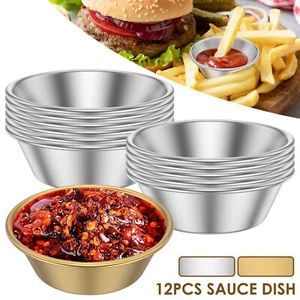 12Pcs Mini Saucers Bowls Stainless Steel Sauce Dishes Seasoning Dishes for ToKRs - Picture 1 of 22