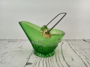 EAPG US Glass Emerald Green Souvenir Coal bucket Wisconsin - Picture 1 of 5