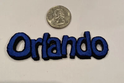 “ORLANDO” HIERRO SOBRE PARCHE BORDADO-AZUL/NEGRO Contorno 3.5”x 1” ¡HERMOSO!! Foto 1 de 3