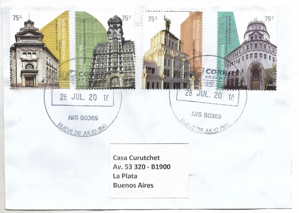 ARGENTINA ARQUITECTS BUILDINGS 2018 FDC beatiful franking! - Image 1 of 1