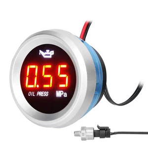 52mm Oil Pressure Gauge Car Digital Meter Display 9-35V with 1/8NPT Q7V1 - Picture 1 of 10