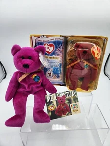 Lot ERROR Ty Beanie Babies Millennium Bear Plush Toy McDonald's Promo W/ Card - Picture 1 of 11
