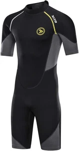 Men's 1.5/3mm Premium Neoprene Back Zip Shorty Wetsuit for Diving - Picture 1 of 7
