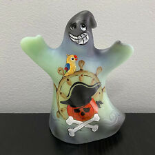 Figurine perroquet fantôme en verre jadéite Fenton citrouille Halloween LE #28/38