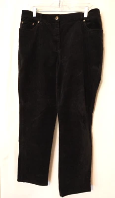 Pantalones de mezclilla de pana Ruby Rd Favorites con inserciones elásticas traseras negros talla 12 #14243 Foto 1 de 3