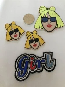 4 Blonde Girl Iron On Sew On Patches Patch Appliqué - Picture 1 of 6